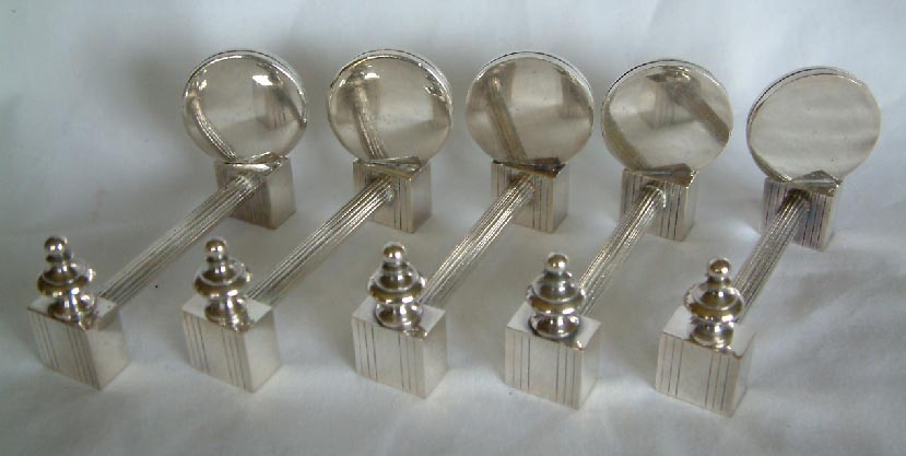 5 vintage silver plate card name holders